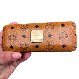 MCM Brown Monogram Eyeglass Case
